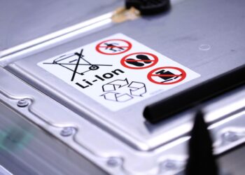 A lithium-ion battery label