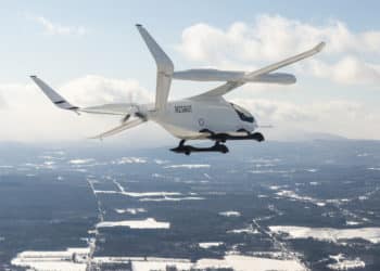 The CX300 during a flight test at Westchester County Airport. (Photo/Beta Technologies)