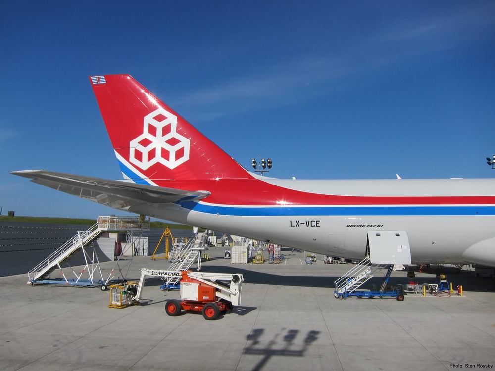 Cargolux plane on runway