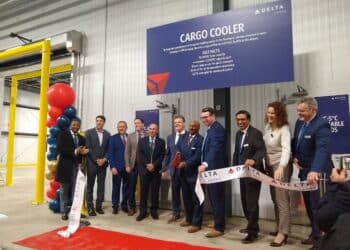 Ribbon cutting for the Delta Cargo cold chain facility