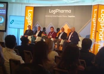 The keynote panel on the first day of LogiPharma 2023 in Boston