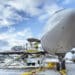 A cargo plan being loaded on the tarmac